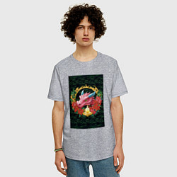 Футболка оверсайз мужская Drakon, цвет: меланж — фото 2