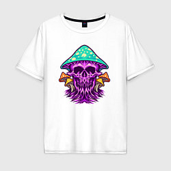 Футболка оверсайз мужская Mushroom skull, цвет: белый