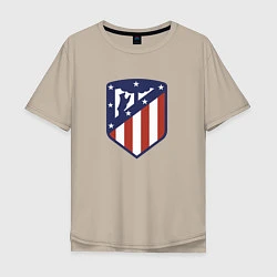 Футболка оверсайз мужская Atletico Madrid FC, цвет: миндальный