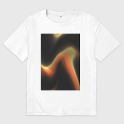 Футболка оверсайз мужская Абтрактный геометрический 3д с волнами, цвет: белый