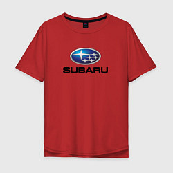 Футболка оверсайз мужская Subaru sport auto, цвет: красный