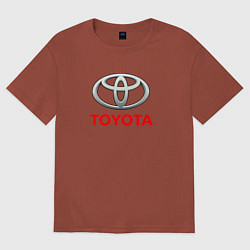 Футболка оверсайз мужская Toyota sport auto brend, цвет: кирпичный