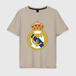 Футболка оверсайз мужская Real madrid fc sport, цвет: миндальный