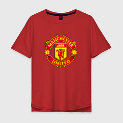 Футболка оверсайз мужская Манчестер Юнайтед фк спорт, цвет: красный