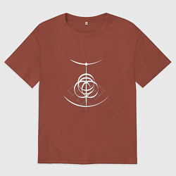 Футболка оверсайз мужская Логотип Elden Ring арт, цвет: кирпичный