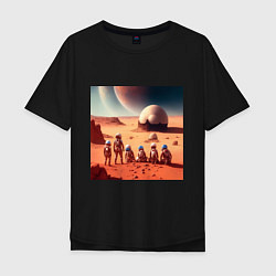 Футболка оверсайз мужская Вечер на марсе, цвет: черный