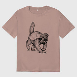 Футболка оверсайз мужская Медоед на стиле, цвет: пыльно-розовый