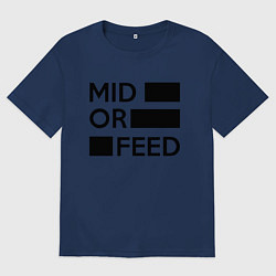 Футболка оверсайз мужская Mid or feed, цвет: тёмно-синий