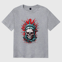 Футболка оверсайз мужская Зомби Статуя Свободы, цвет: меланж