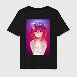 Мужская футболка оверсайз Anime Girl refflex