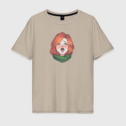 Футболка оверсайз мужская Windranger ahegao 2к бог, цвет: миндальный