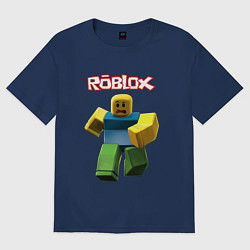 Футболка оверсайз мужская Roblox бегущий персонаж, цвет: тёмно-синий