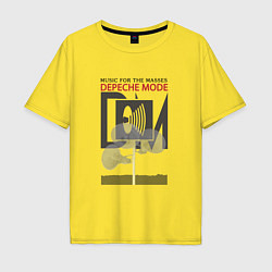 Футболка оверсайз мужская Depeche Mode - Music For The Masses Bongs, цвет: желтый