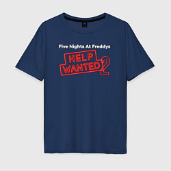 Мужская футболка оверсайз Five nights at Freddys help wanted 2 logo