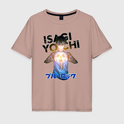 Мужская футболка оверсайз Исаги из аниме синяя тюрьма