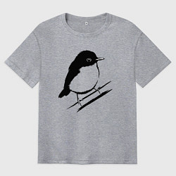 Футболка оверсайз мужская Птенец трафарет, цвет: меланж