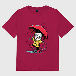 Мужская футболка оверсайз Прогулка под дождем