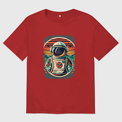 Футболка оверсайз мужская Космо покоритель, цвет: красный