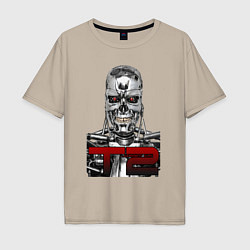 Футболка оверсайз мужская Terminator 2 T800, цвет: миндальный