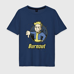 Футболка оверсайз мужская Burnout - vault boy, цвет: тёмно-синий
