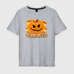 Футболка оверсайз мужская Orange holiday halloween, цвет: меланж