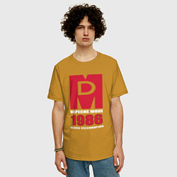 Футболка оверсайз мужская Depeche Mode - Black Celebration album merch, цвет: горчичный — фото 2