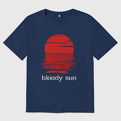 Футболка оверсайз мужская Bloody sun, цвет: тёмно-синий