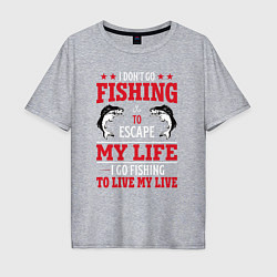 Футболка оверсайз мужская Fishing in my life, цвет: меланж