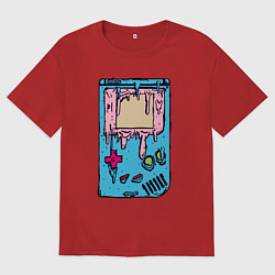 Футболка оверсайз мужская Gameboy психоделика, цвет: красный