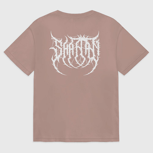 Мужская футболка оверсайз Death metal ImSHAITAN logo / Пыльно-розовый – фото 2