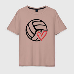 Мужская футболка оверсайз Heart volleyball