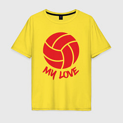 Футболка оверсайз мужская Volleyball my love, цвет: желтый