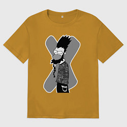 Футболка оверсайз мужская Static x - Homer Simpson, цвет: горчичный