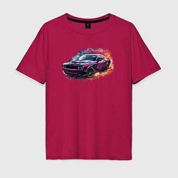 Мужская футболка оверсайз Dodge challenger hellcat