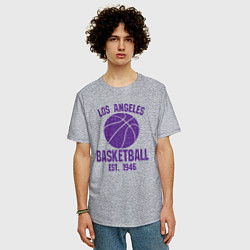 Футболка оверсайз мужская Basketball Los Angeles, цвет: меланж — фото 2