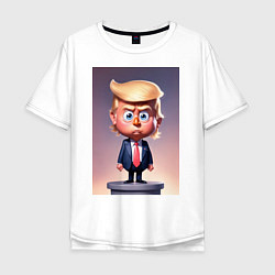 Мужская футболка оверсайз Мультяшный Дональд Трамп - нейросеть