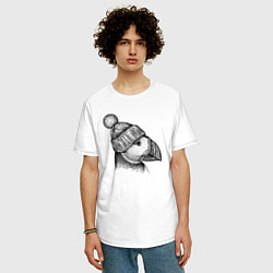 Футболка оверсайз мужская Тупик в шапке, цвет: белый — фото 2