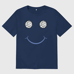 Футболка оверсайз мужская Волейбольный позитив, цвет: тёмно-синий