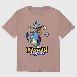 Мужская футболка оверсайз Rayman and Globox fight