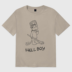 Футболка оверсайз мужская Bart hellboy Lill Peep, цвет: миндальный