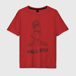 Футболка оверсайз мужская Bart hellboy Lill Peep, цвет: красный