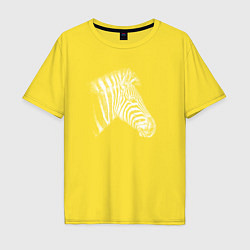 Футболка оверсайз мужская Гравюра голова зебры в профиль, цвет: желтый