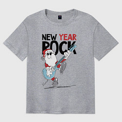 Футболка оверсайз мужская New year - rock, цвет: меланж