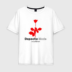 Футболка оверсайз мужская Depeche Mode - Violator album logo, цвет: белый