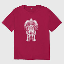 Мужская футболка оверсайз Носорог белый