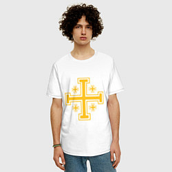 Футболка оверсайз мужская Крест рыцарей Иерусалима и Эдессы, цвет: белый — фото 2