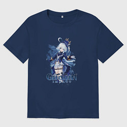 Футболка оверсайз мужская Гидро архонт Фурина, цвет: тёмно-синий