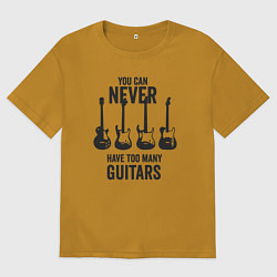Футболка оверсайз мужская Гитар не может быть очень много, цвет: горчичный