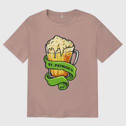 Футболка оверсайз мужская Святой Патрик, цвет: пыльно-розовый