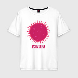 Футболка оверсайз мужская Pink virus, цвет: белый